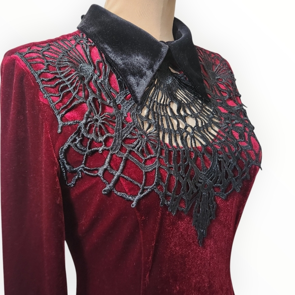 DOLLS KILL x PUNK RAVE "Dramatica" Velvet Skater Dress - Size M - Picture 6 of 14